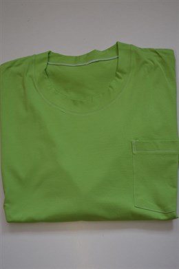 4084 Triko zelenkavé kr. rukáv, kapsička,hrudník140-200 cm